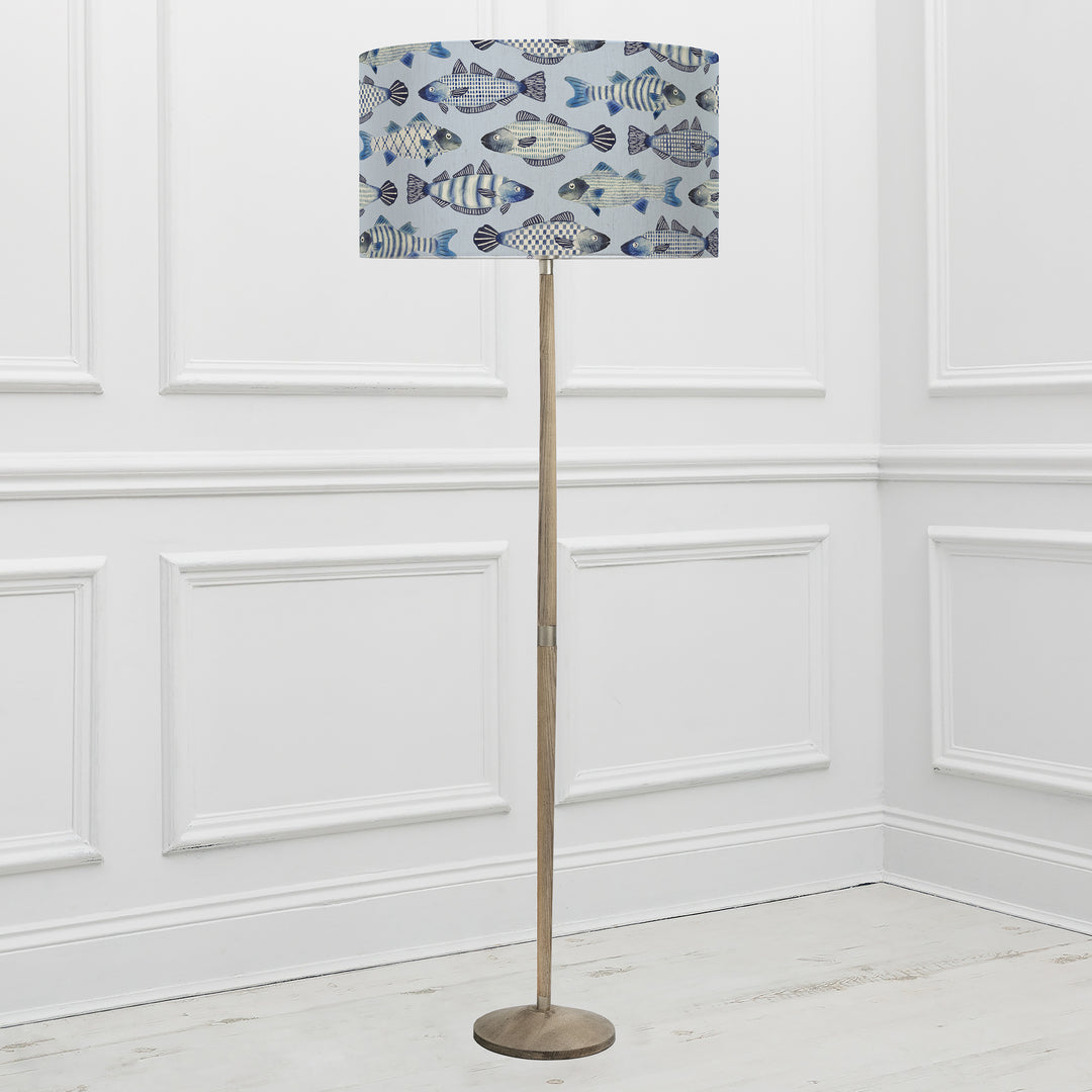 Solensis Floor Lampbase Grey Wash/Cove EVA 52cm Lampshade Cobalt - image 2