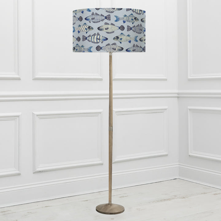 Solensis Floor Lampbase Grey Wash/Cove EVA 52cm Lampshade Cobalt - image 2