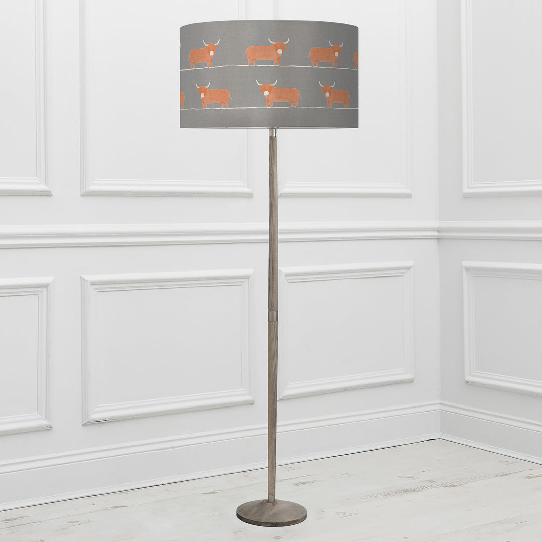 Solensis Floor Lampbase Grey Wash/Dougal EVA 52cm Lampshade Granite - image 2