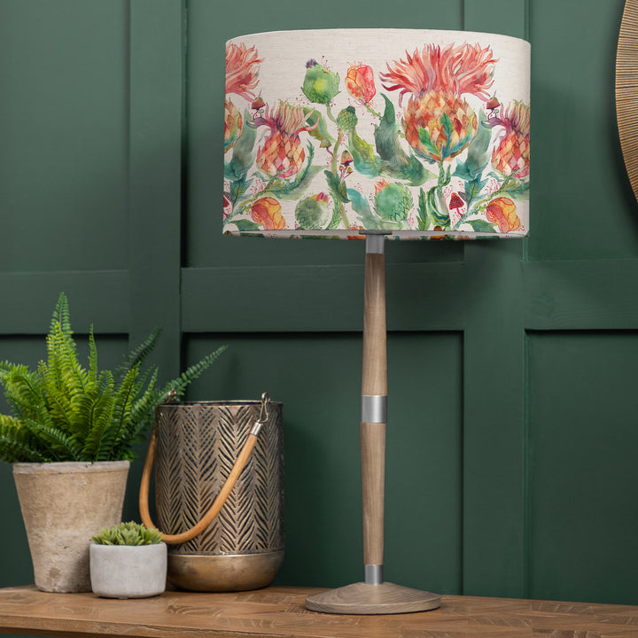 Solensis Tall Table Lampbase Grey/Enchanting Thistle EVA 40cm Lampshade Marigold