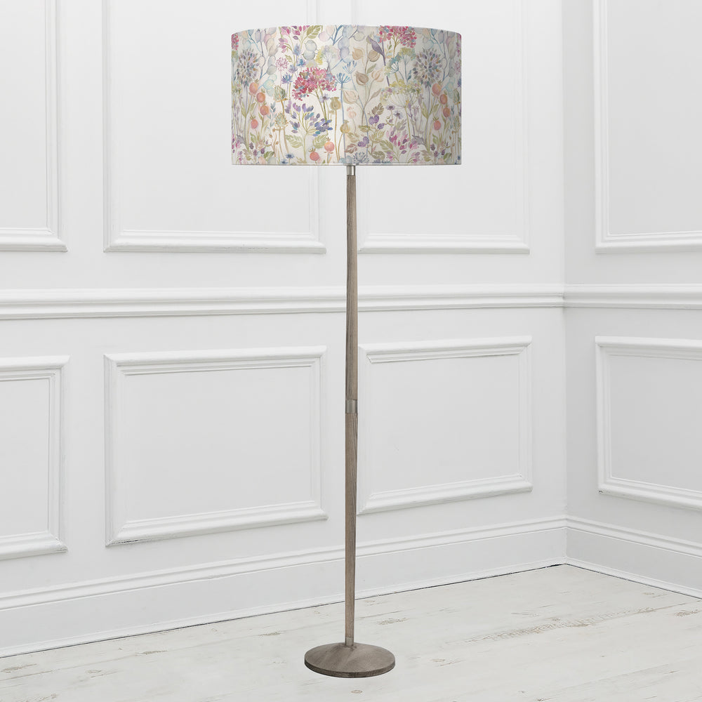 Solensis Floor Lampbase Grey Wash/Hedgerow EVA 52cm Lampshade Linen - image 2