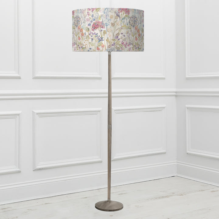 Solensis Floor Lampbase Grey Wash/Hedgerow EVA 52cm Lampshade Linen - image 2