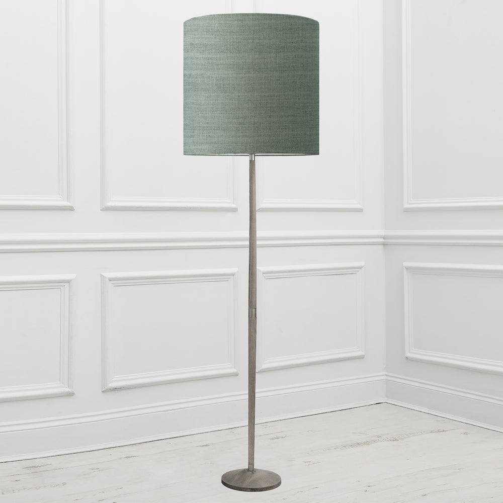 Solensis Floor Lampbase Grey Wash/Textured Linen Anna 48x50cm Lampshade Frost - image 2