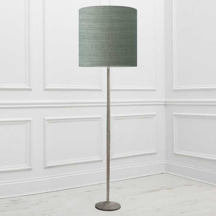 Solensis Floor Lampbase Grey Wash/Textured Linen Anna 48x50cm Lampshade Frost - image 2