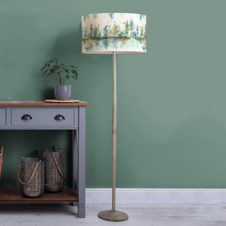 Solensis Floor Lampbase Grey Wash/Wilderness EVA 52cm Lampshade Topaz