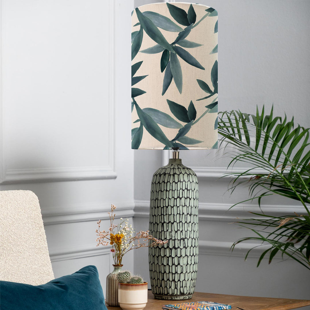 Stornoway Table Lampbase Table/Silverwood Anna 30x50cm Lampshade River