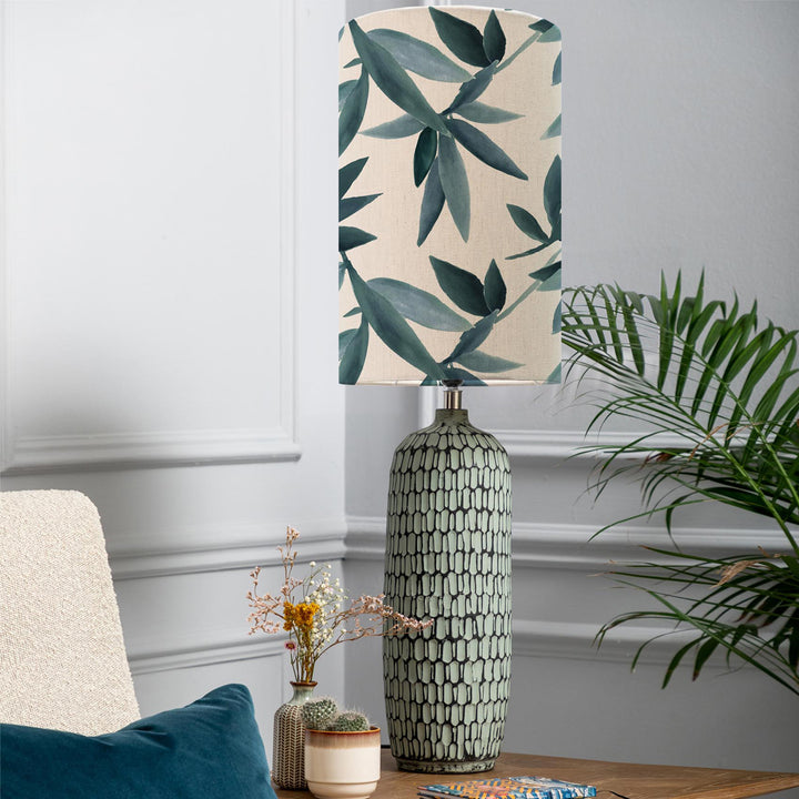 Stornoway Table Lampbase Table/Silverwood Anna 30x50cm Lampshade River