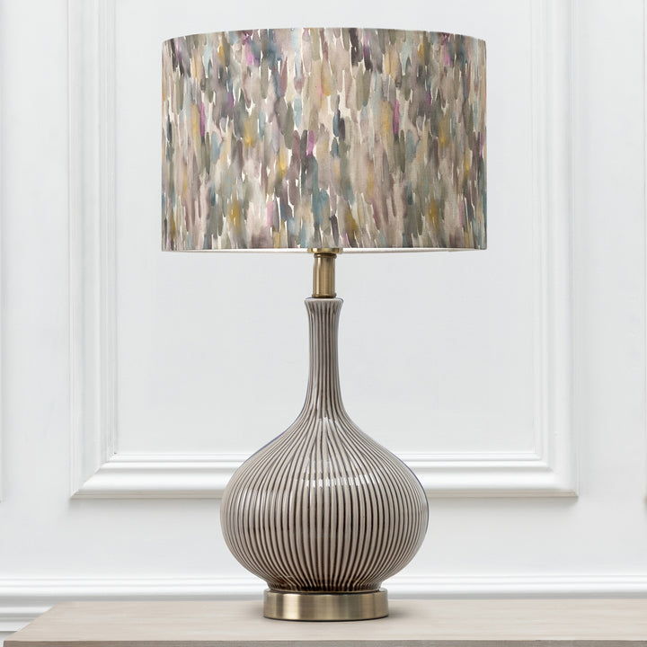 Ursula Table Lampbase Silver/Azima EVA 40cm Lampshade Ironstone - image 2