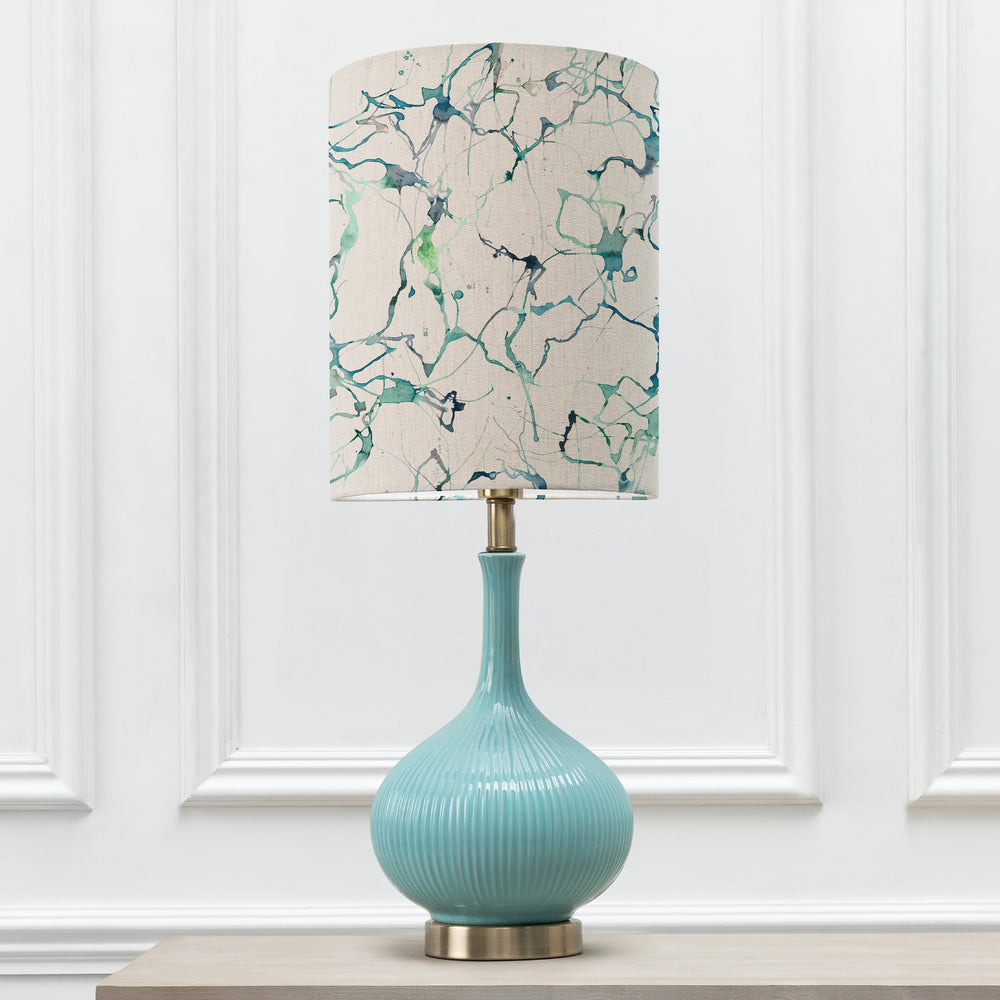 Ursula Table Lampbase Aqua/Carrara Anna 30cm Lampshade Ocean - image 2