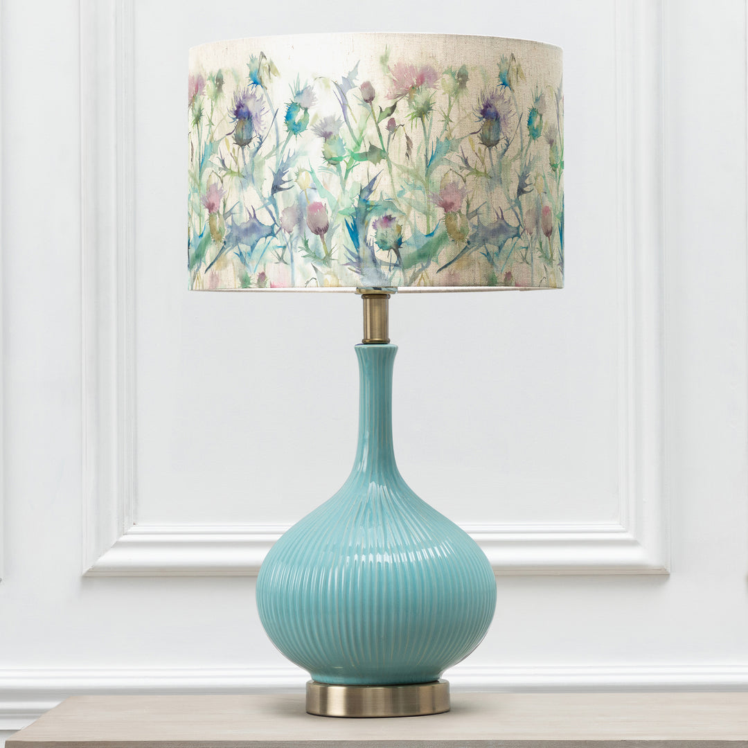 Ursula Table Lampbase Aqua/Cirsium EVA 40cm Lampshade Damson - image 2