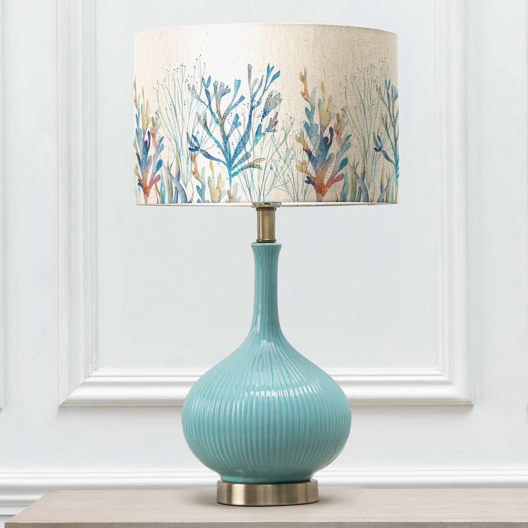 Ursula Table Lampbase Aqua/Coral Reef EVA 40cm Lampshade Cobalt - image 2
