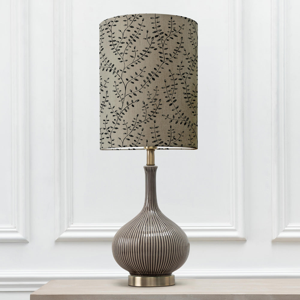 Ursula Table Lampbase Silver/Eden Anna 30cm Lampshade Onyx - image 2