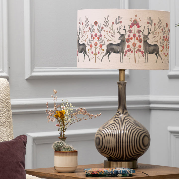 Ursula Table Lampbase Silver/Edo EVA 40cm Lampshade Mulberry