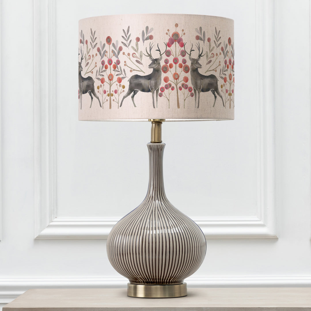 Ursula Table Lampbase Silver/Edo EVA 40cm Lampshade Mulberry - image 2