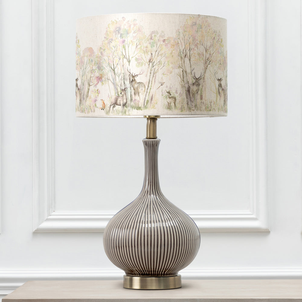 Ursula Table Lampbase Silver/Enchanted Forest EVA 40cm Lampshade Forest - image 2