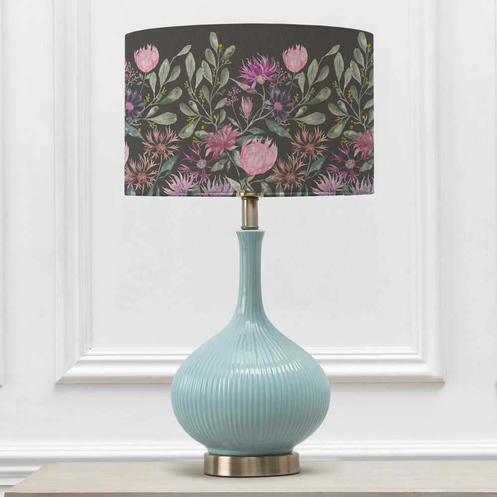 Ursula Table Lampbase Aqua/Fortazela EVA 40cm Lampshade Onyx - image 2
