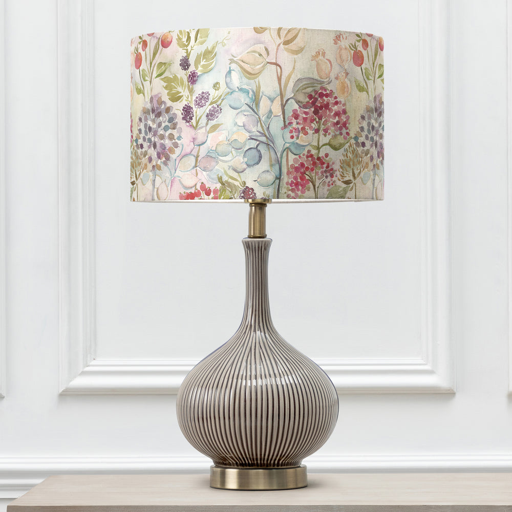 Ursula Table Lampbase Silver/Hedgerow EVA 40cm Lampshade Linen - image 2