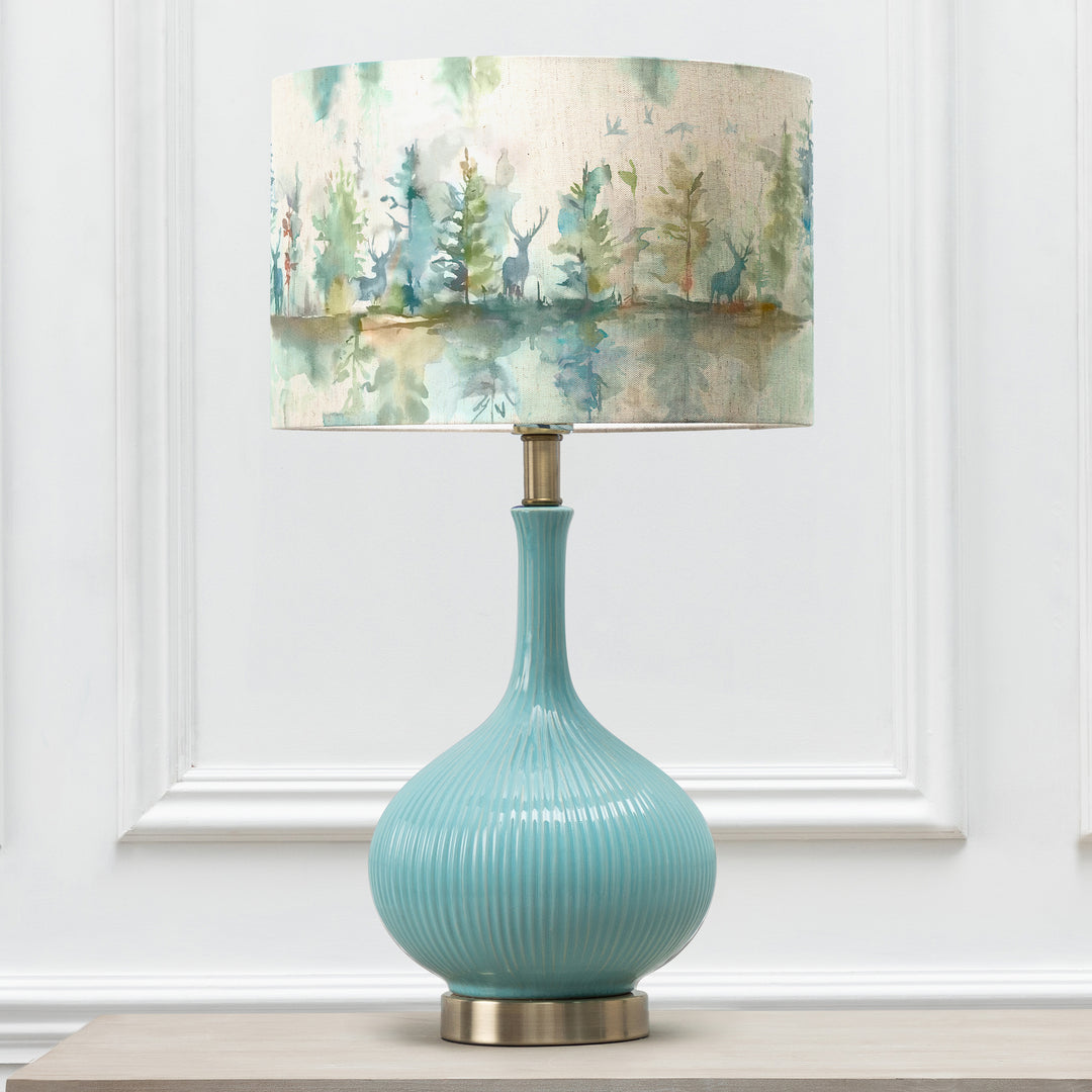 Ursula Table Lampbase Aqua/Wilderness EVA 40cm Lampshade Topaz - image 2