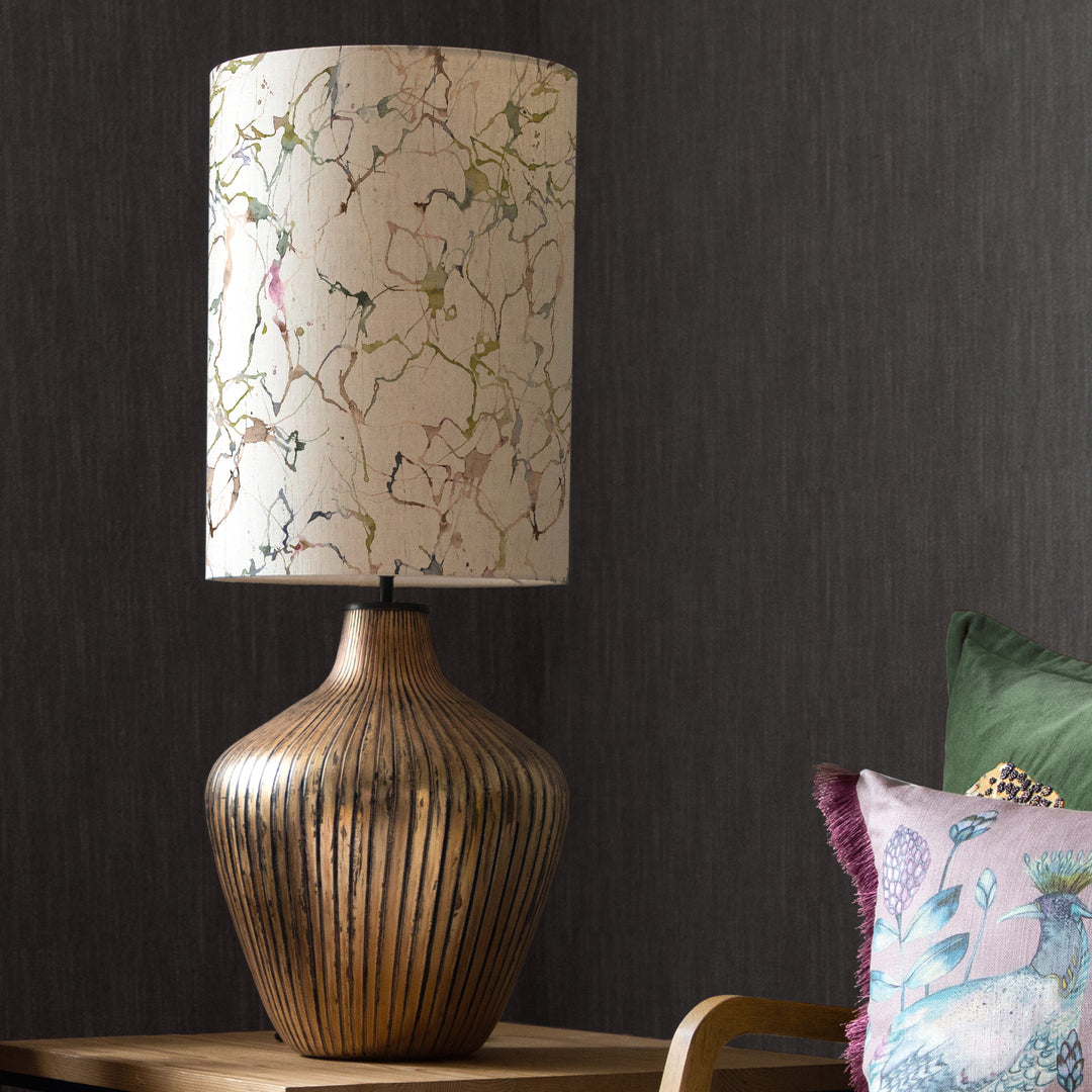 Zelena Table Lampbase Glass/Carrara Anna 33cm Lampshade Meadow