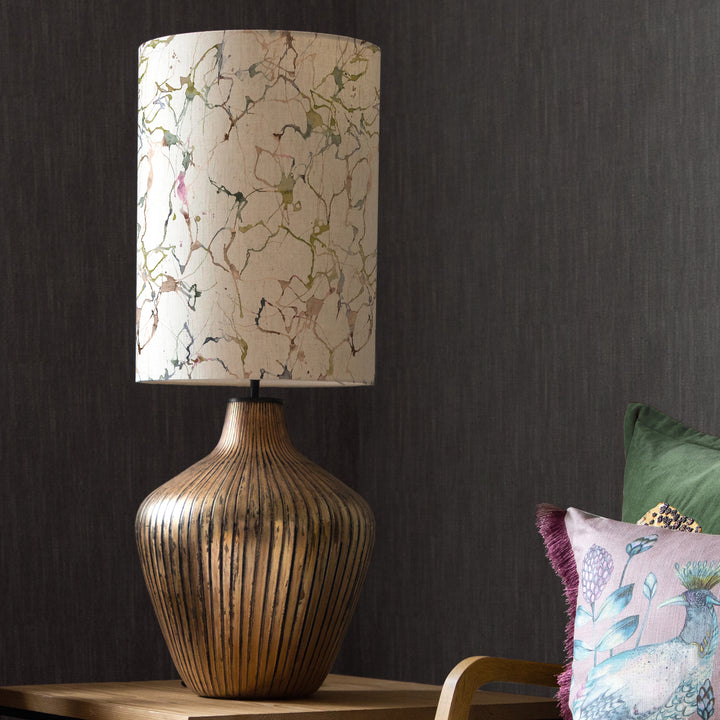 Zelena Table Lampbase Glass/Carrara Anna 33cm Lampshade Meadow