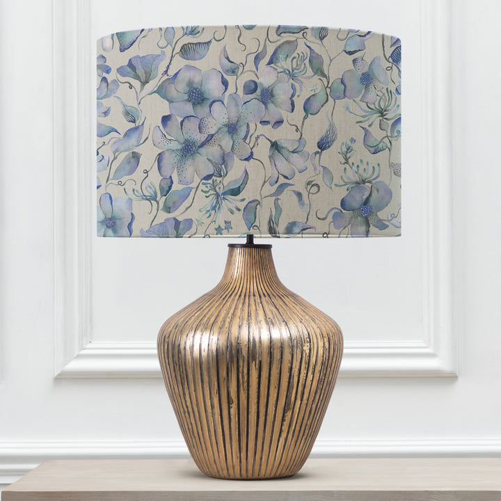 ZELENA TABLE LAMPBASE GLASS/DAPHNE DELFT BLUE EVA 46CM LAMPSHADE BLUE