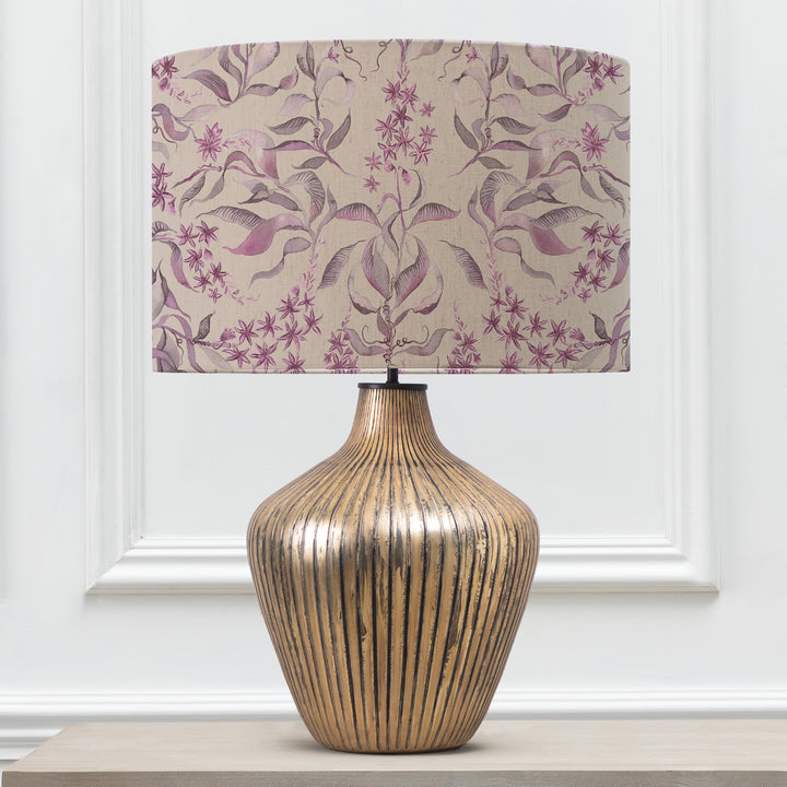 ZELENA TABLE LAMPBASE GLASS/HETTIE HYANCINTH EVA 46CM LAMPSHADE PURPLE