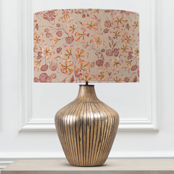 ZELENA TABLE LAMPBASE GLASS/PHILIPA PRIMROSE EVA 46CM LAMPSHADE ORANGE
