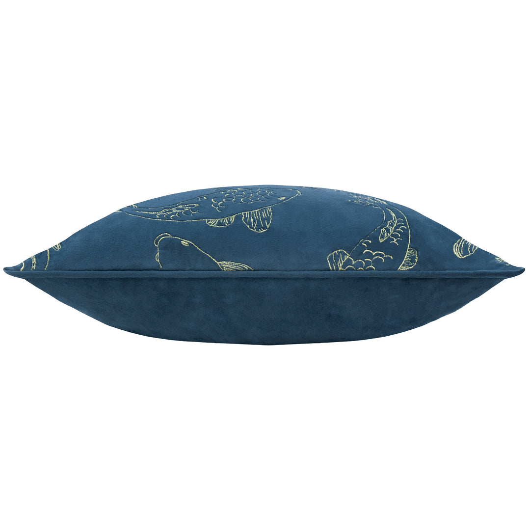 KOI POND EMBROIDERY 50X50 CUSHION CASE NAVY