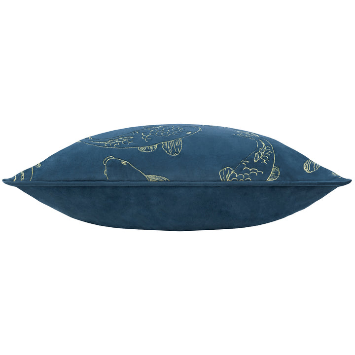 KOI POND EMBROIDERY 50X50 CUSHION CASE NAVY