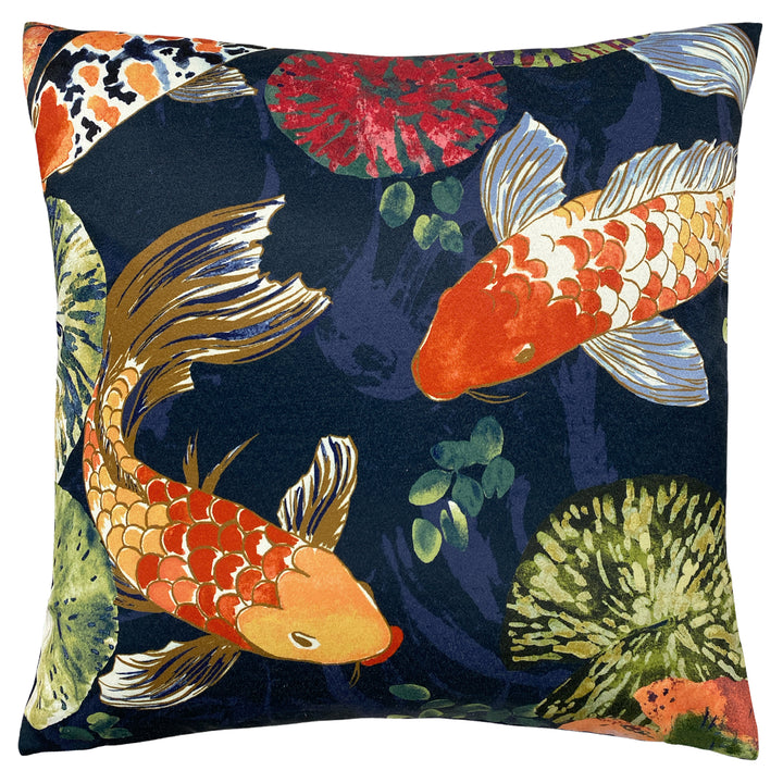 KOI POND 50X50 CUSHION CASE MIDNIGHT