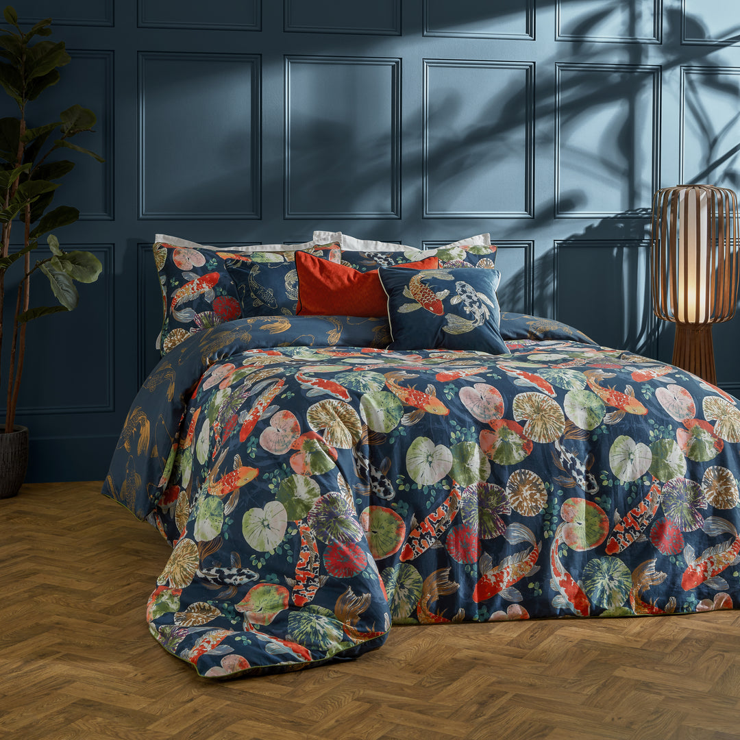 Koi Pond Super King Duvet Set Midnight