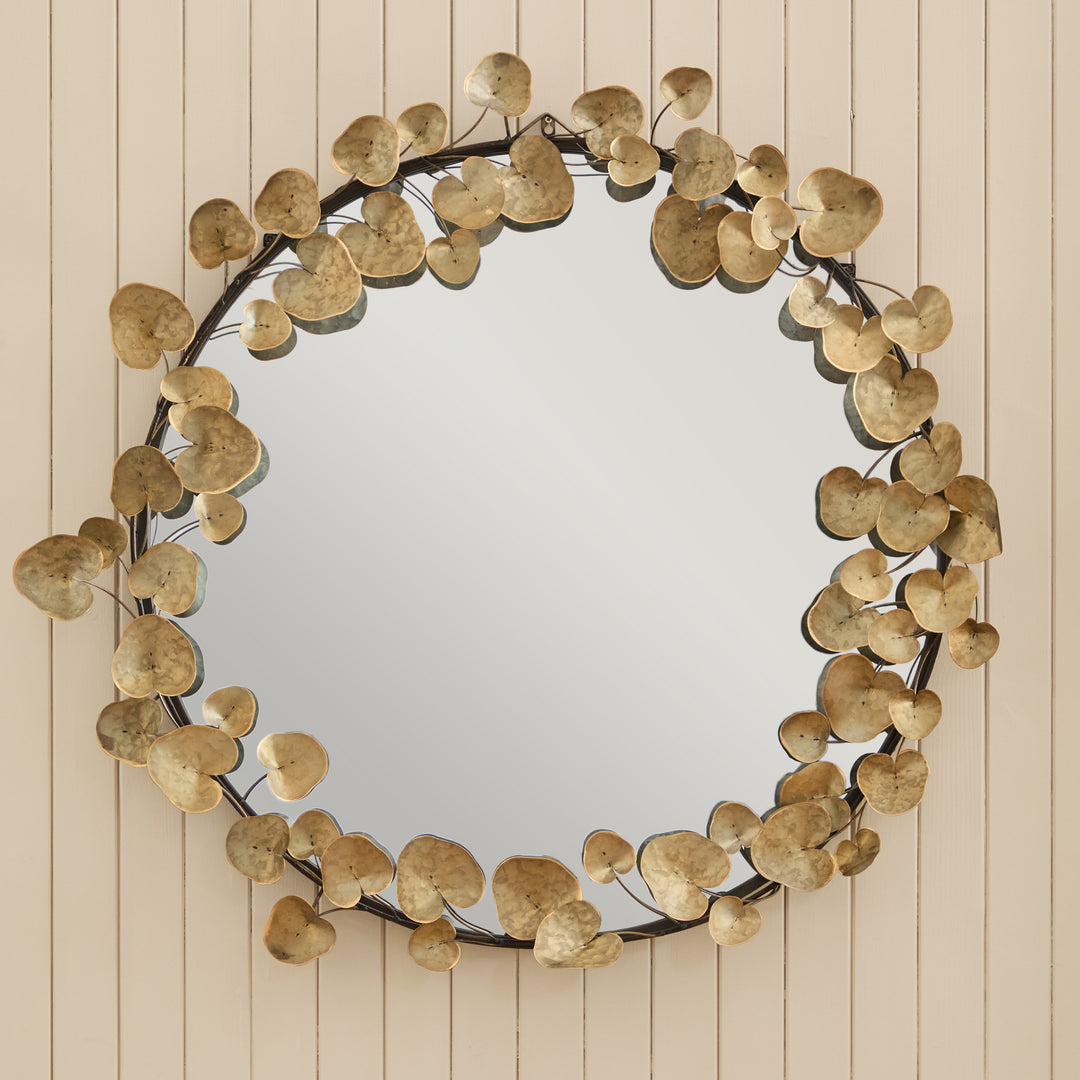 KORA MIRROR ANTIQUE WHITE GOLD