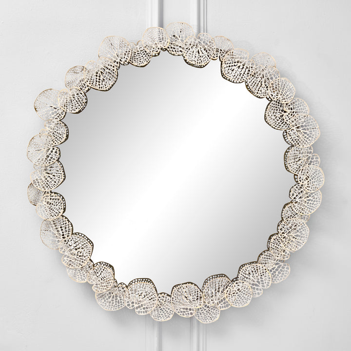 KORA MIRROR ANTIQUE WHITE GOLD