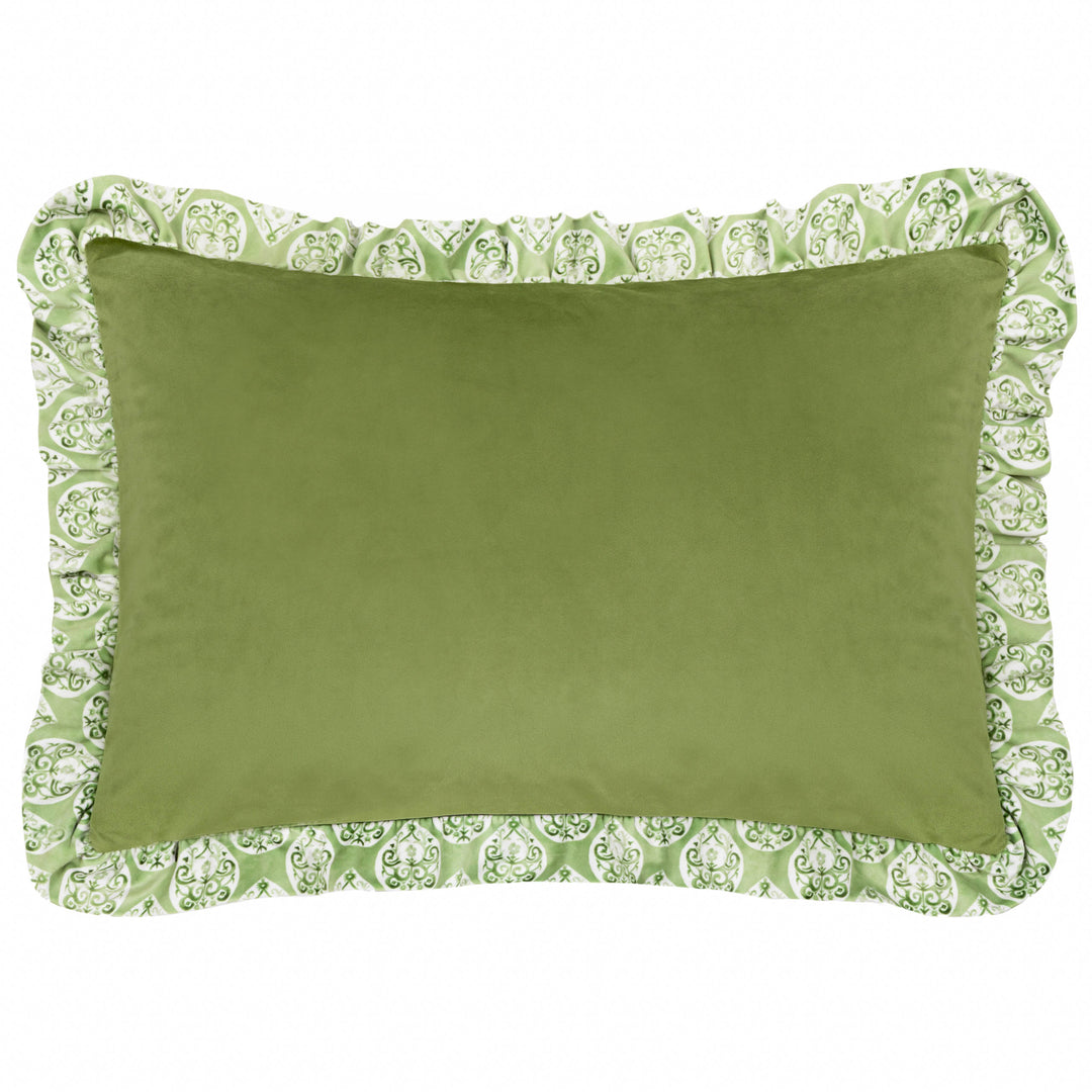 KRISSA BLOCK 40X60 CUSHION CASE GREEN