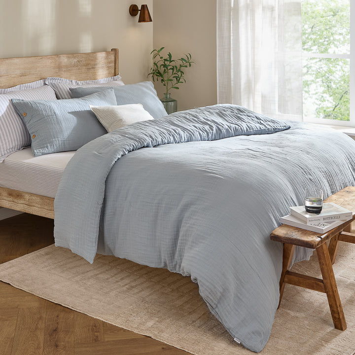 Lark Single Duvet Set Mineral Blue
