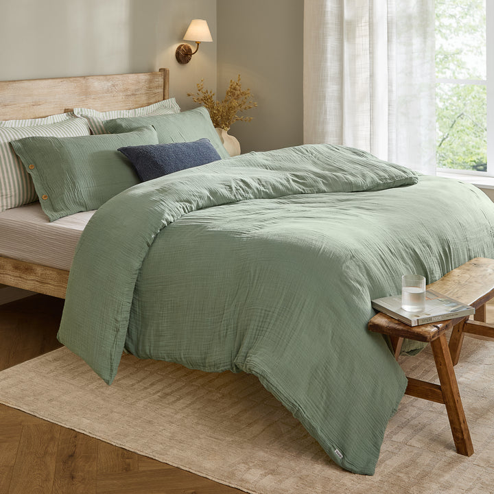 Lark King Size Duvet Set Eucalyptus