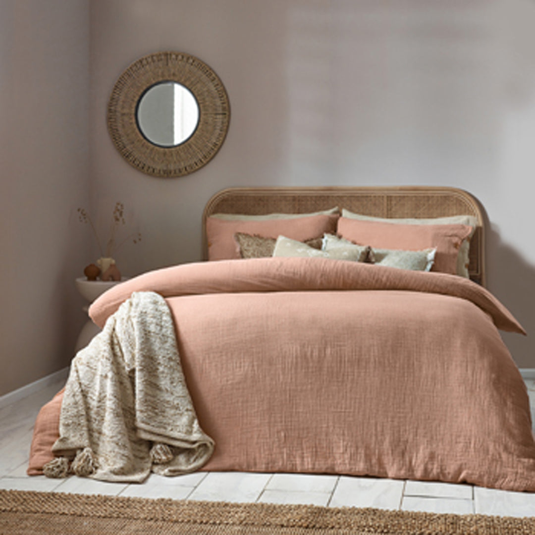 Lark King Size Duvet Set Pink Clay