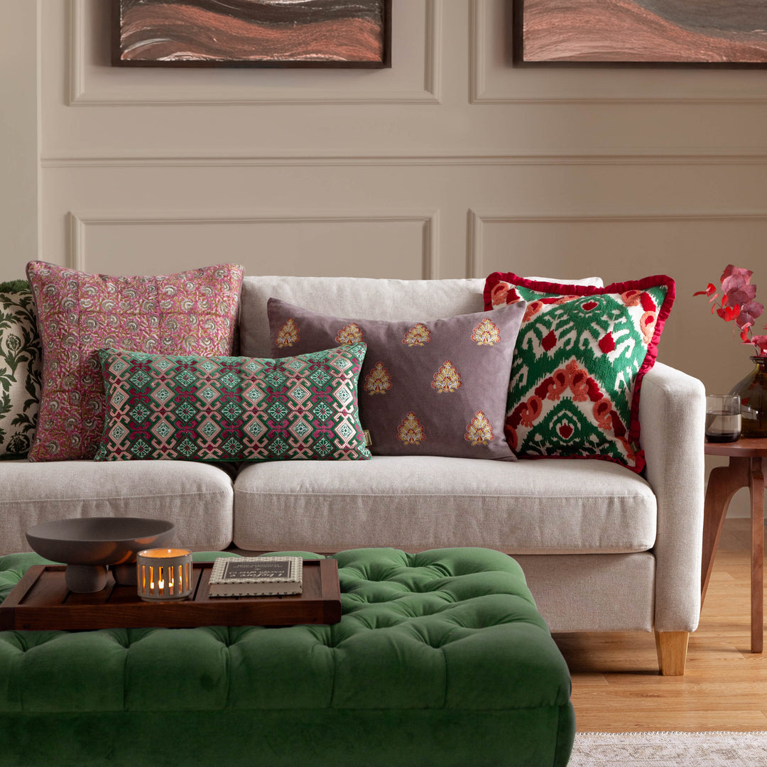 Laurel 30x60 Cushion Case Cerise/Jade - image 6
