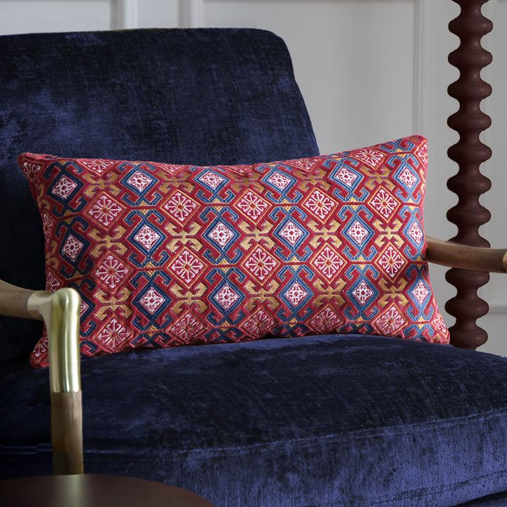 Laurel 30x60 Cushion Case Ruby/Gold