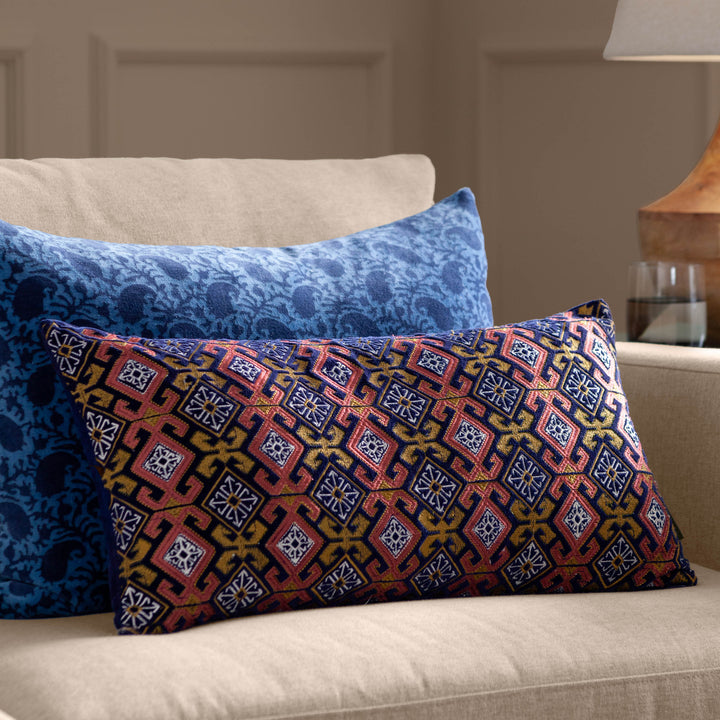 Laurel 30x60 Cushion Case Rose/Blue
