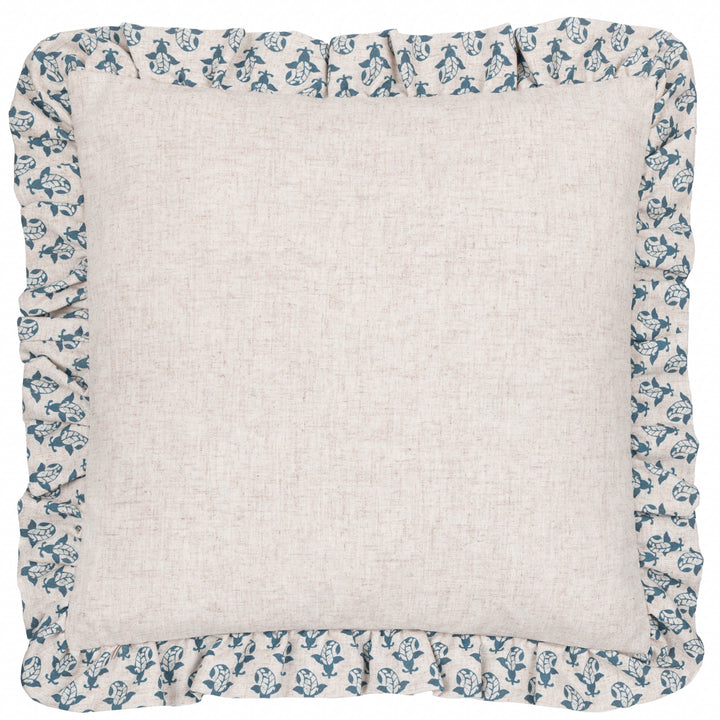 LULAH BLOCK 45X45 CUSHION CASE LINEN/BLUE