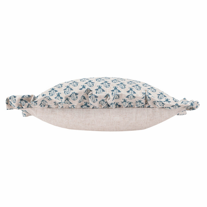 LULAH BLOCK 45X45 CUSHION CASE LINEN/BLUE