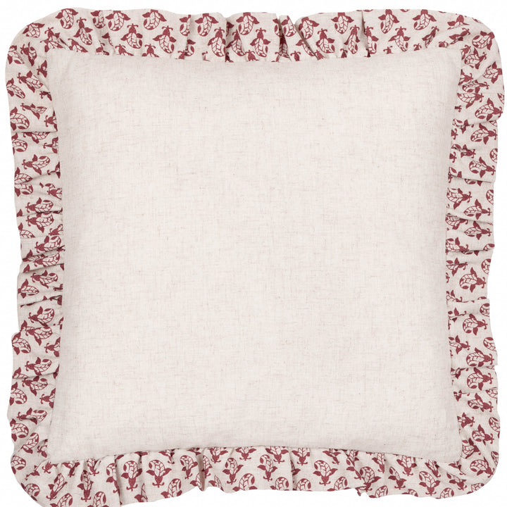 LULAH BLOCK 45X45 CUSHION CASE LINEN/RED