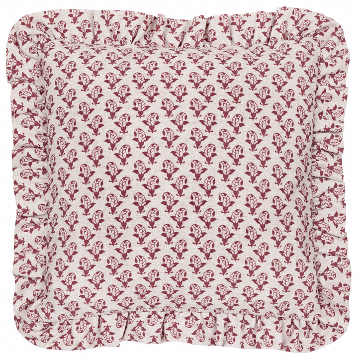 LULAH BLOCK 45X45 CUSHION CASE LINEN/RED