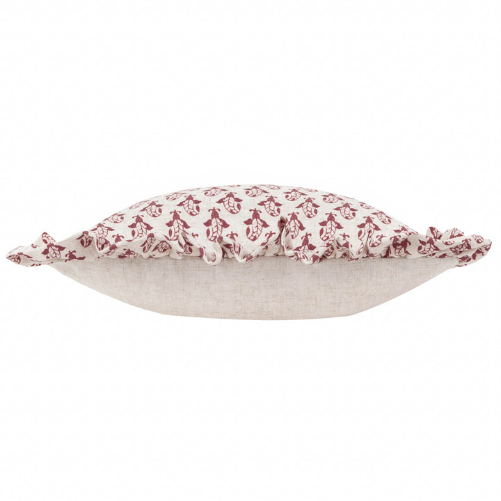 LULAH BLOCK 45X45 CUSHION CASE LINEN/RED