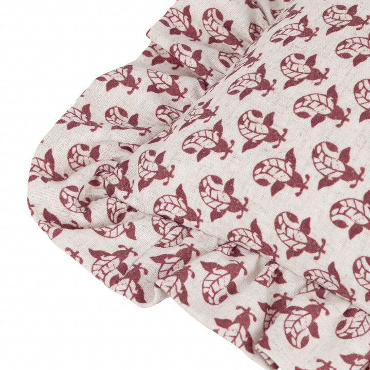 Lulah Block 45x45 Cushion Case Linen/Red - image 5