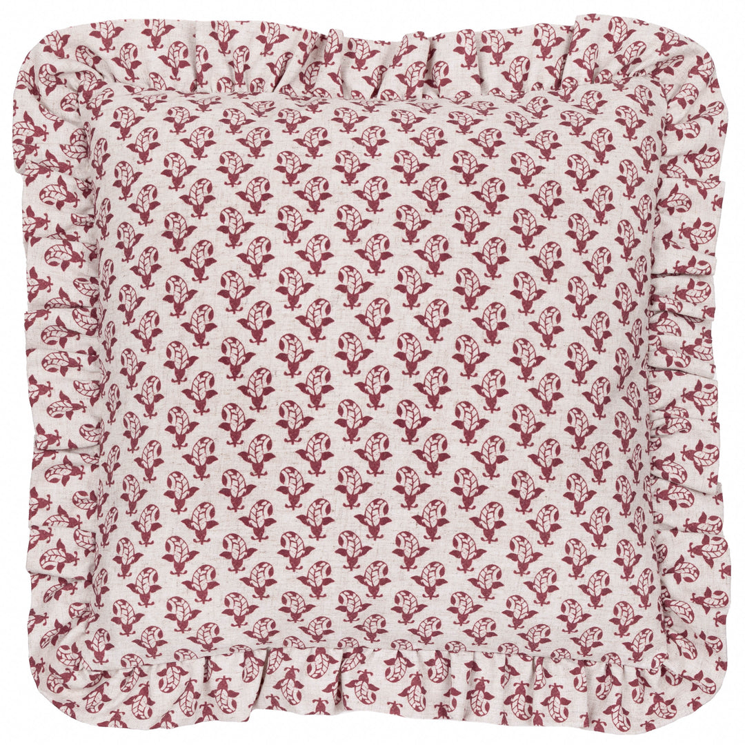 Lulah Block 45x45 Cushion Case Linen/Red - image 2