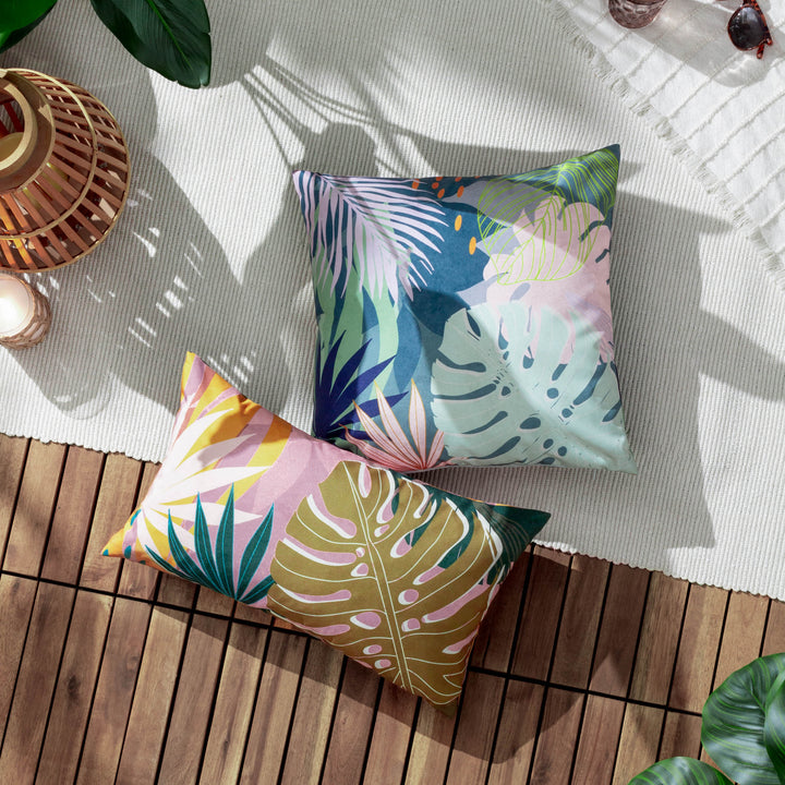 Leafy 43x43 Outdoor Cushion Cover Teal - image 4