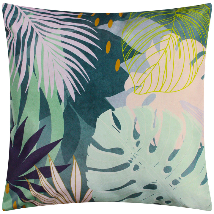 Leafy 43x43 Outdoor Cushion Cover Teal - image 2