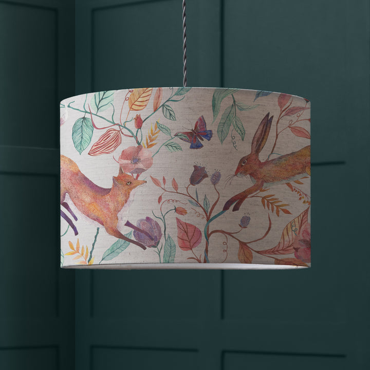 LEAPING INTO THE FAUNA EVA 30X21CM LAMPSHADE LINEN